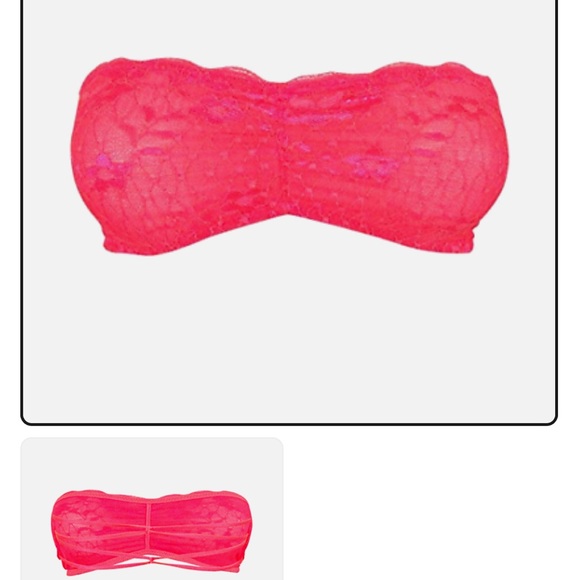 Intimately Free People Womens Lace Strapless Bandeau Bra, Pink, S - Picture 8 of 8